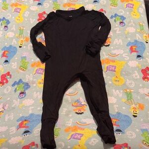 Little Sleepies Black Crescent Zippie One-Piece Pajamas